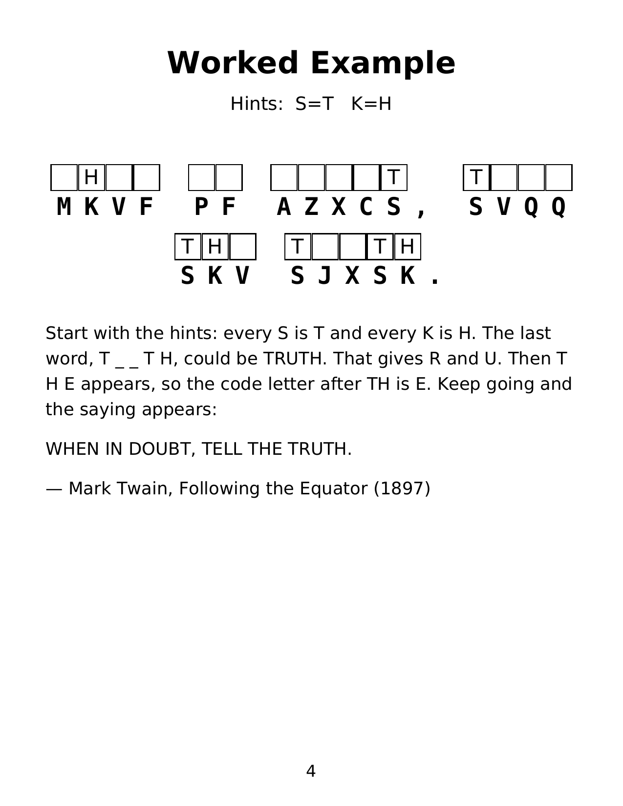 Worked example page